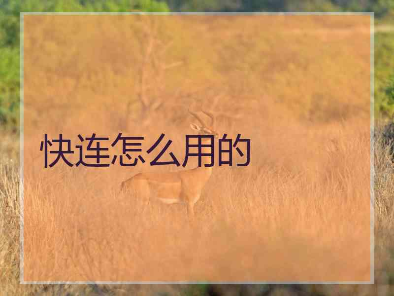 快连怎么用的 快连怎么用的