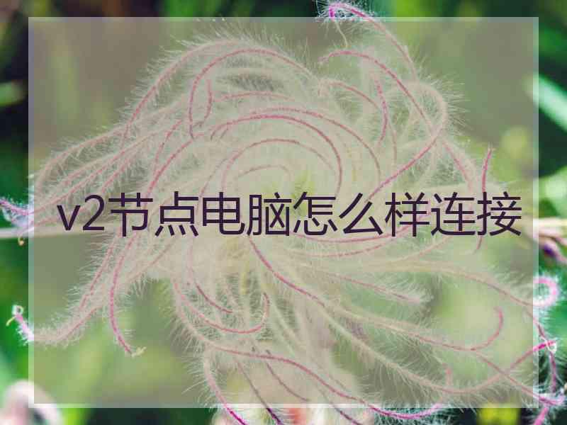 v2节点电脑怎么样连接 v2节点电脑怎么样连接