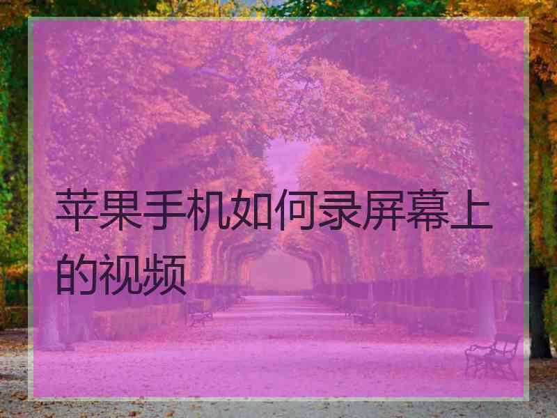 苹果手机如何录屏幕上的视频 苹果手机如何录屏幕上的视频