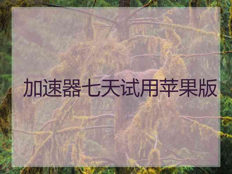 加速器七天试用苹果版