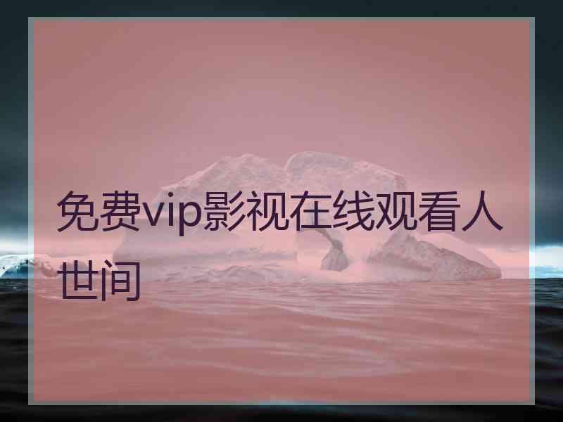 免费vip影视在线观看人世间