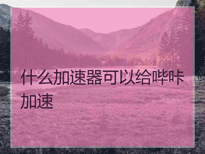 什么加速器可以给哔咔加速