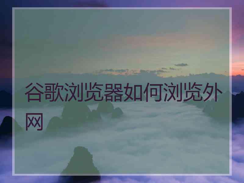 谷歌浏览器如何浏览外网