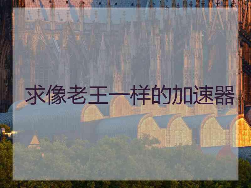 求像老王一样的加速器