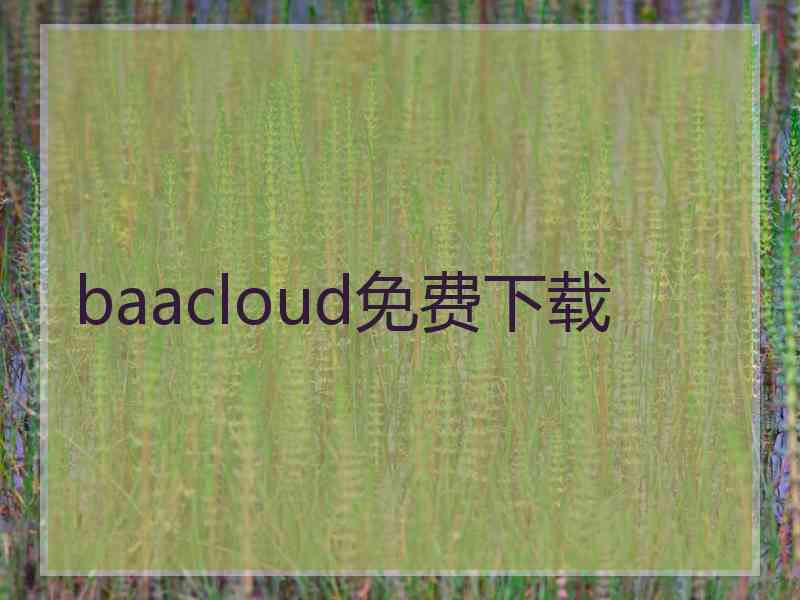 baacloud免费下载