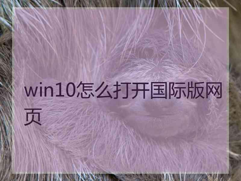 win10怎么打开国际版网页