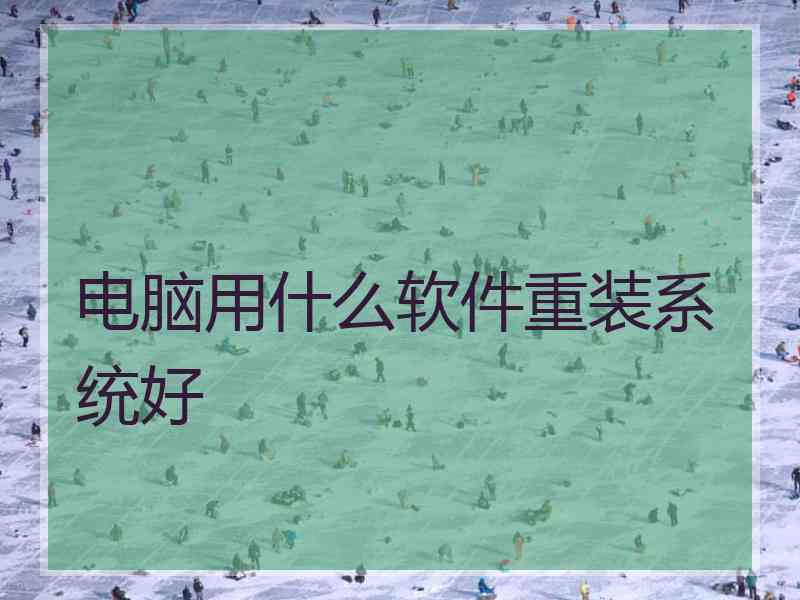 电脑用什么软件重装系统好