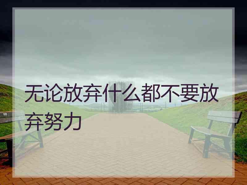 无论放弃什么都不要放弃努力