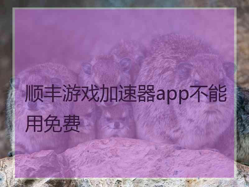 顺丰游戏加速器app不能用免费