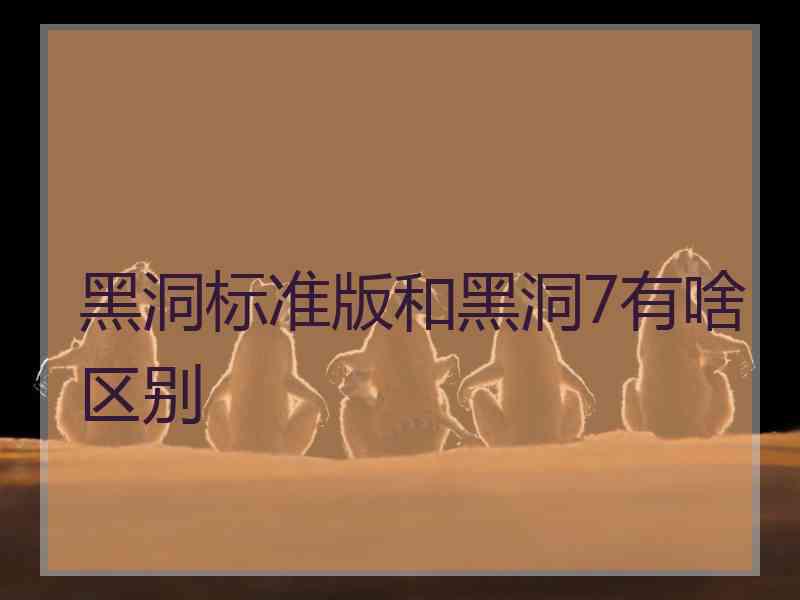 黑洞标准版和黑洞7有啥区别