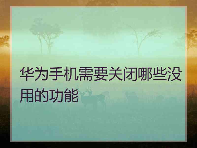 华为手机需要关闭哪些没用的功能