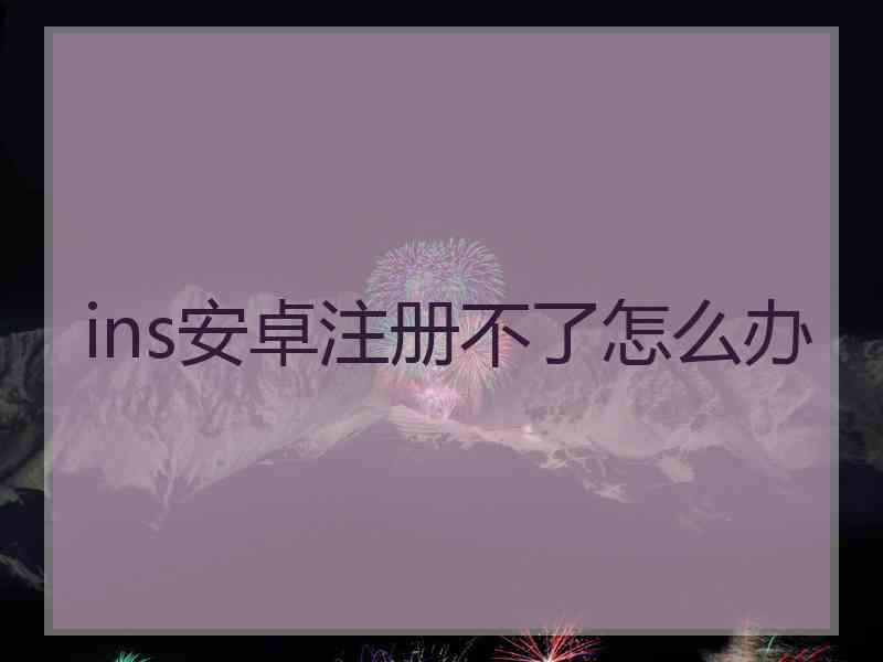 ins安卓注册不了怎么办