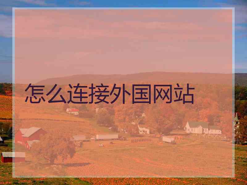 怎么连接外国网站