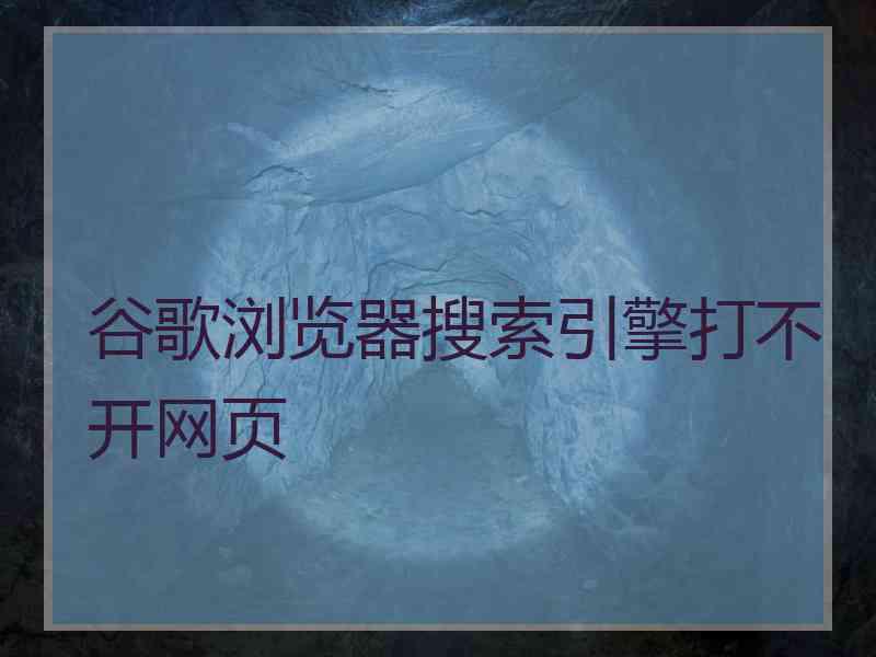 谷歌浏览器搜索引擎打不开网页