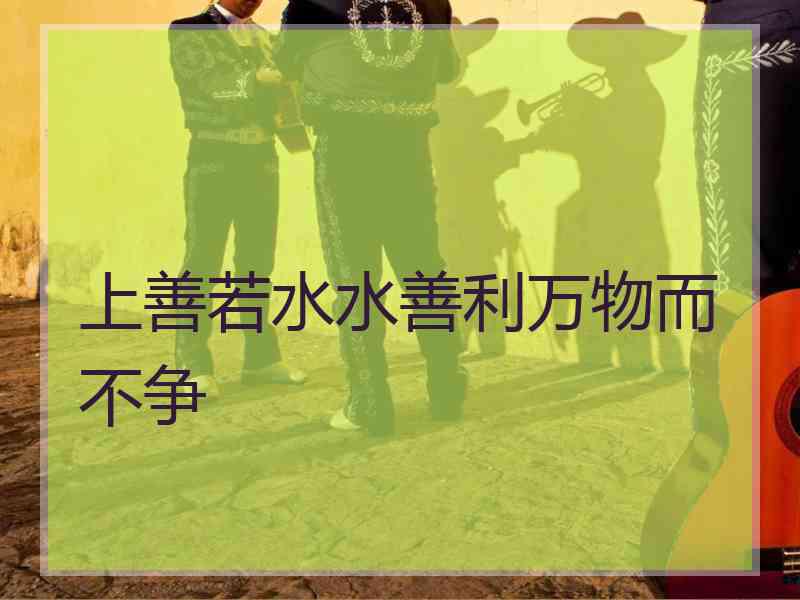 上善若水水善利万物而不争