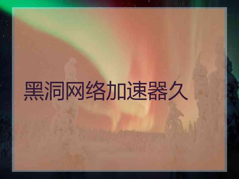 黑洞网络加速器久