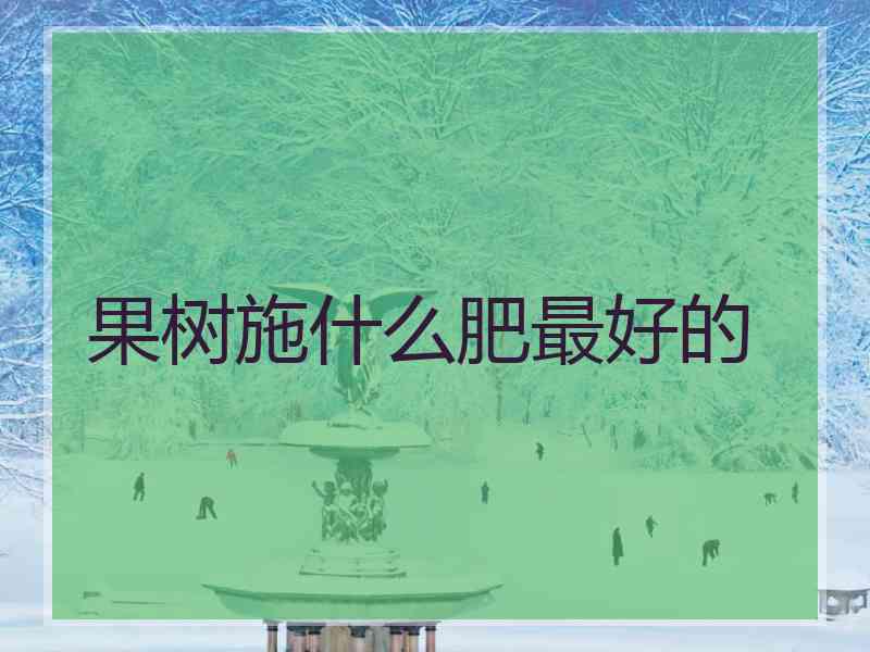 果树施什么肥最好的