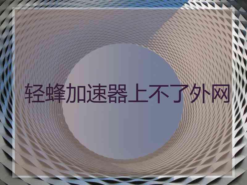 轻蜂加速器上不了外网