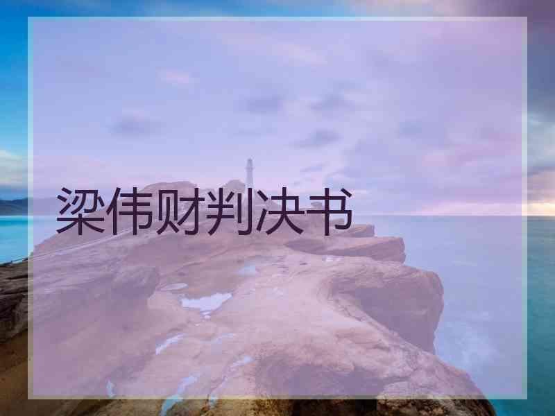 梁伟财判决书