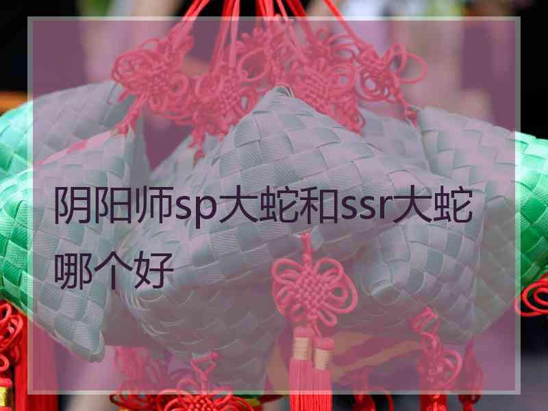 阴阳师sp大蛇和ssr大蛇哪个好