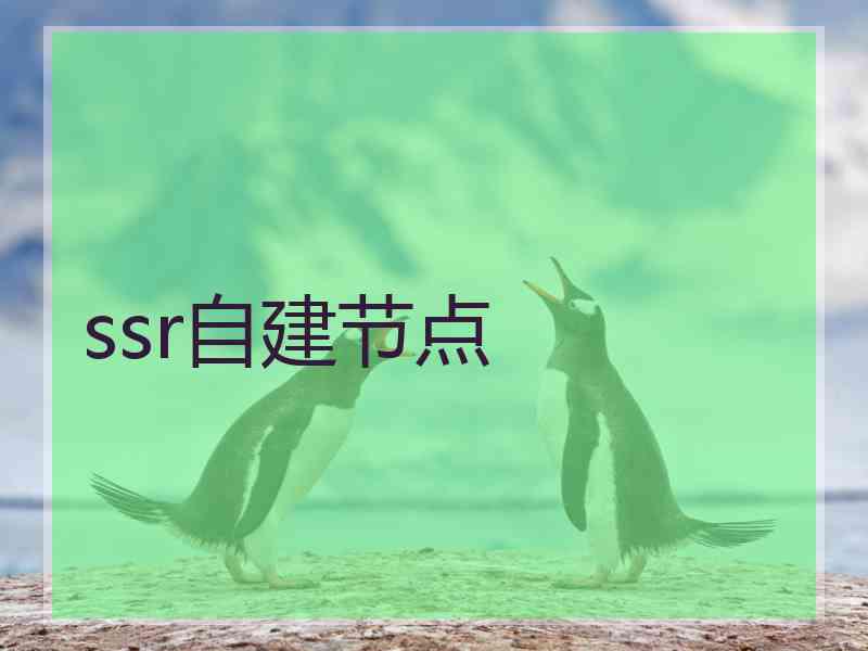 ssr自建节点