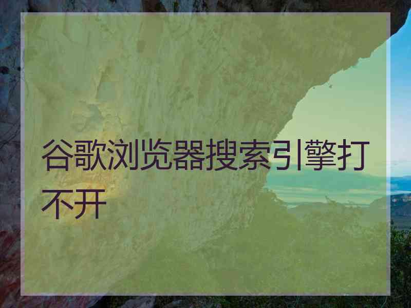 谷歌浏览器搜索引擎打不开