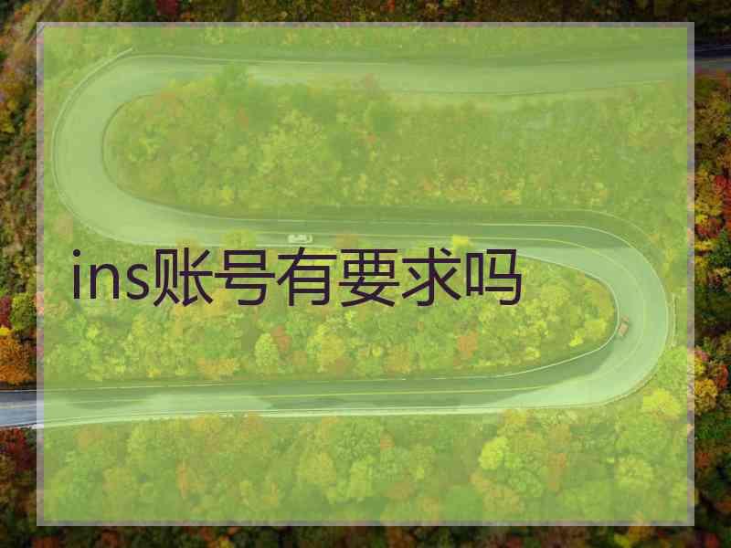 ins账号有要求吗