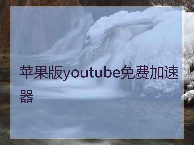 苹果版youtube免费加速器