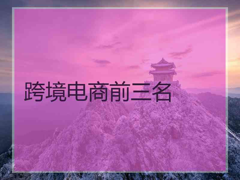 跨境电商前三名