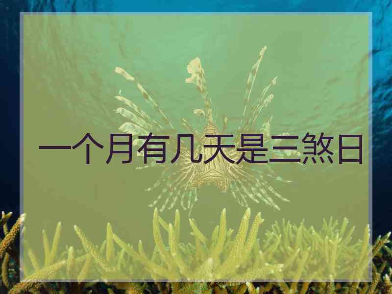 一个月有几天是三煞日