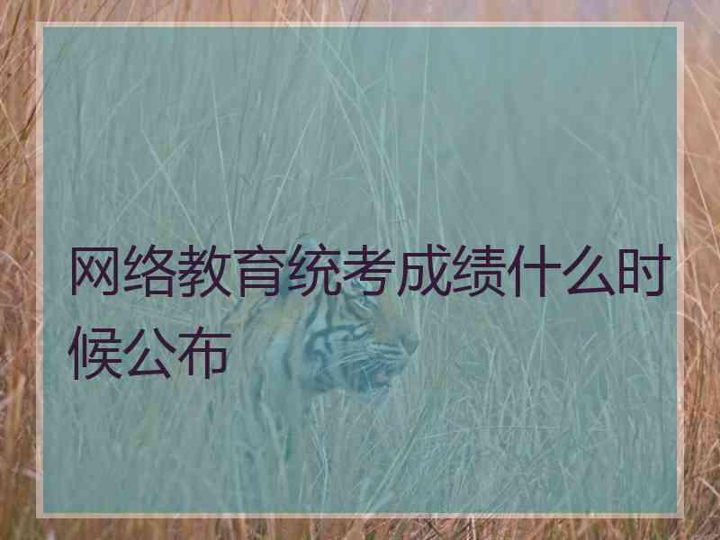 网络教育统考成绩什么时候公布