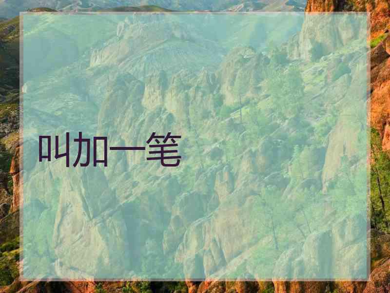 叫加一笔