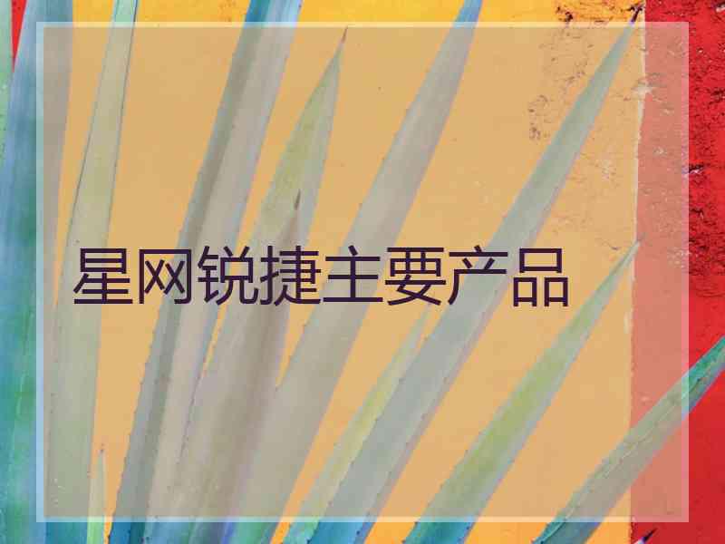 星网锐捷主要产品