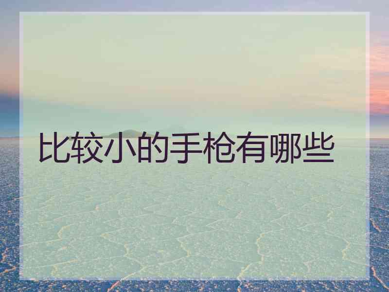 比较小的手枪有哪些