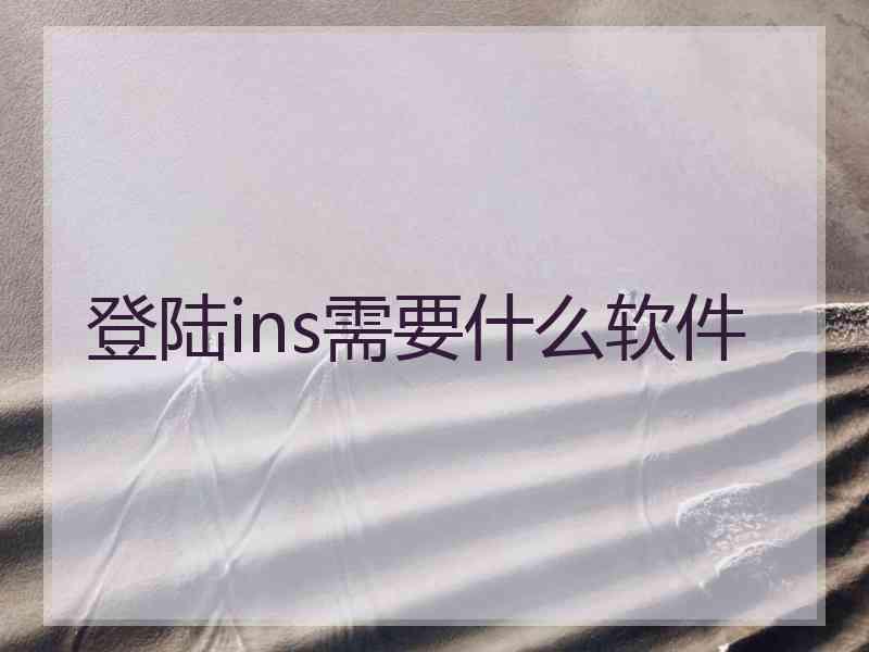 登陆ins需要什么软件