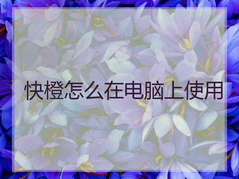 快橙怎么在电脑上使用