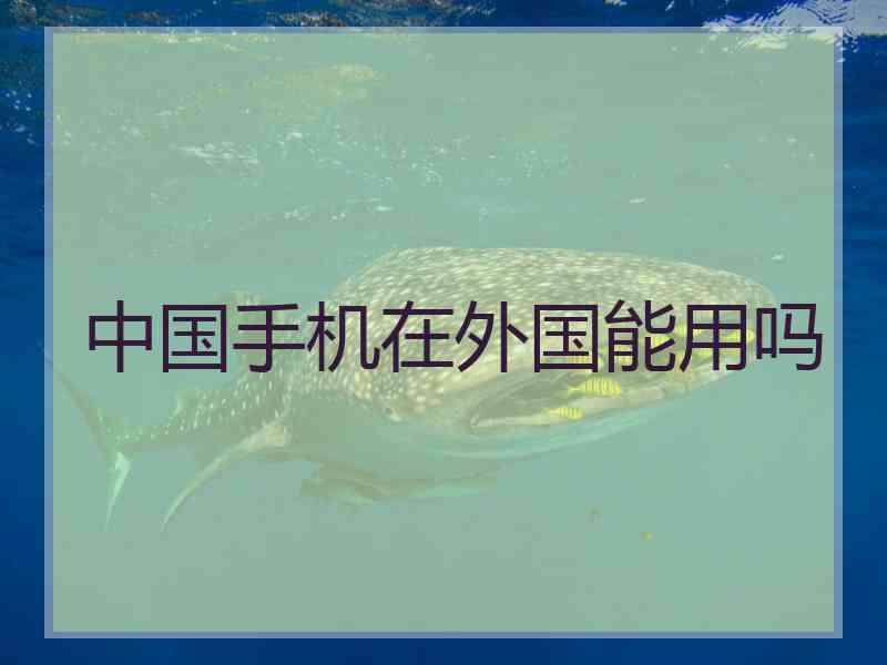 中国手机在外国能用吗