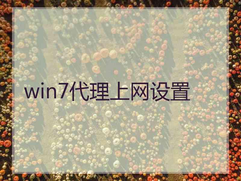 win7代理上网设置