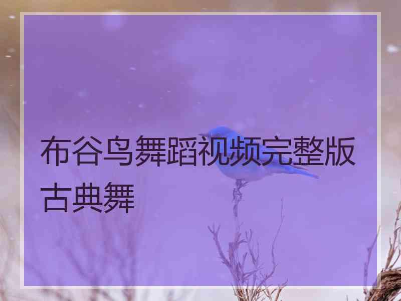 布谷鸟舞蹈视频完整版古典舞