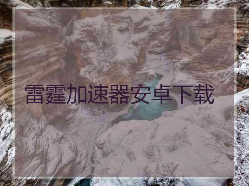 雷霆加速器安卓下载
