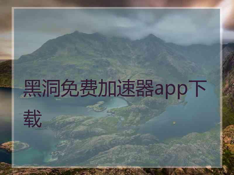 黑洞免费加速器app下载