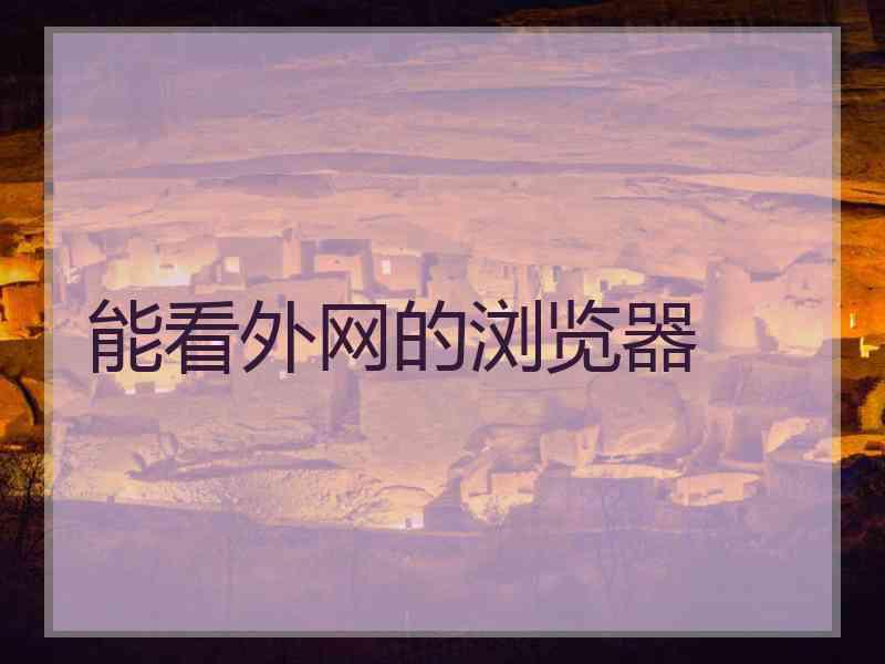 能看外网的浏览器