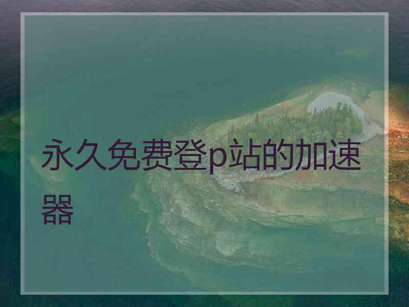 永久免费登p站的加速器