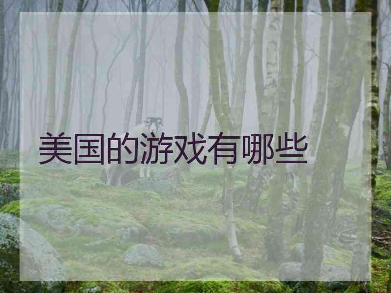 美国的游戏有哪些