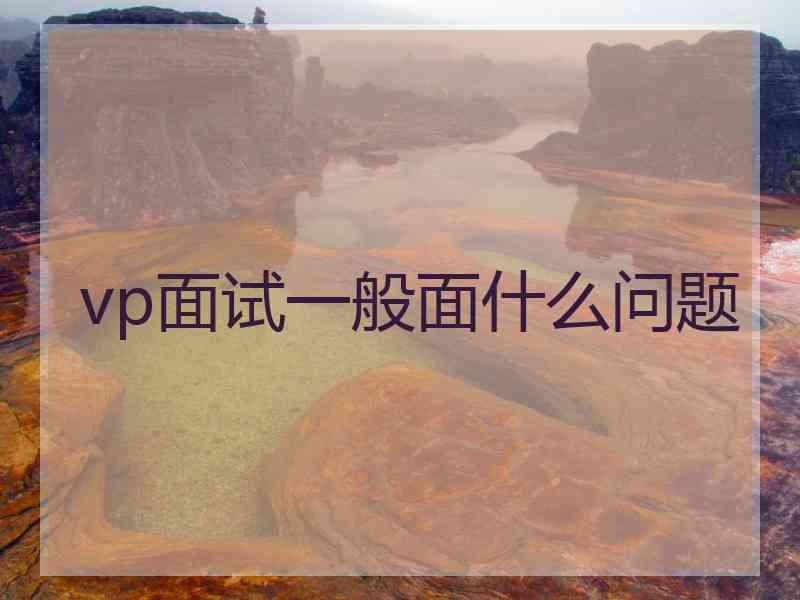 vp面试一般面什么问题