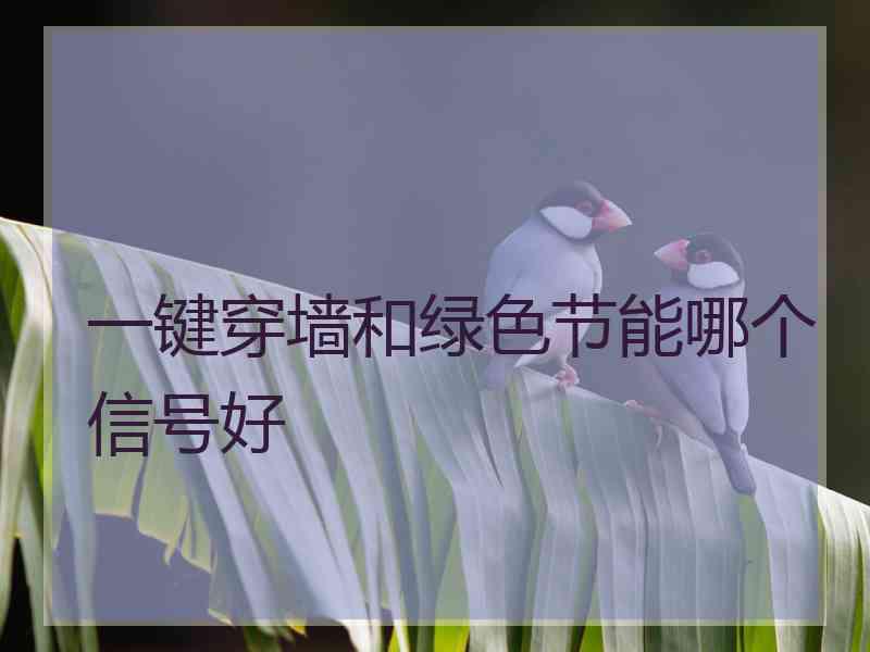 一键穿墙和绿色节能哪个信号好