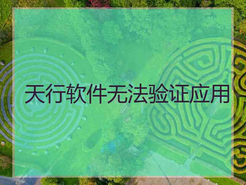 天行软件无法验证应用