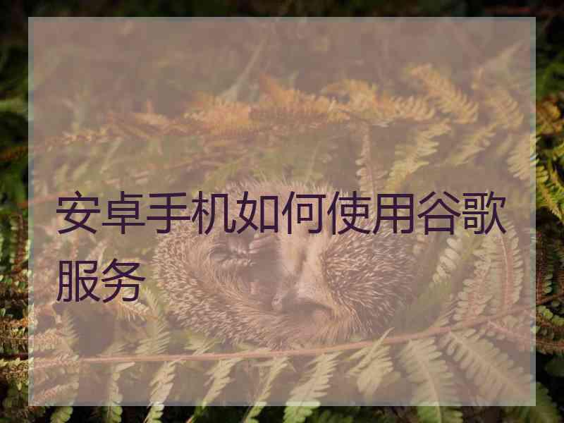 安卓手机如何使用谷歌服务