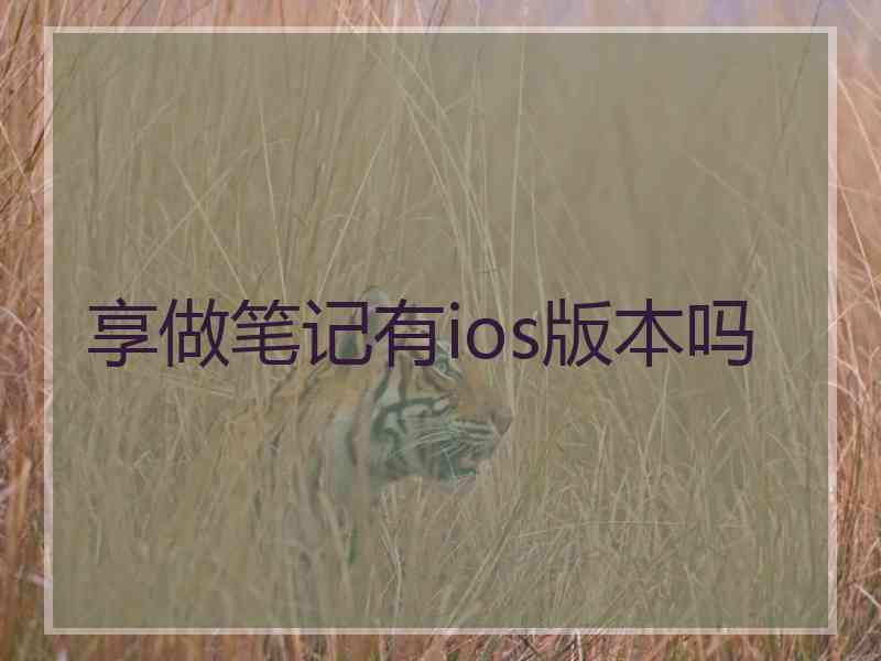 享做笔记有ios版本吗