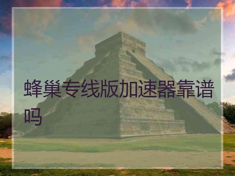 蜂巢专线版加速器靠谱吗